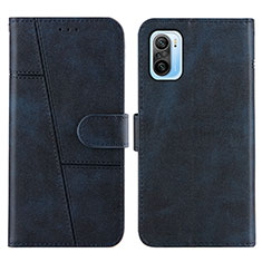 Coque Portefeuille Livre Cuir Etui Clapet Y01X pour Xiaomi Redmi K40 Pro+ Plus 5G Bleu