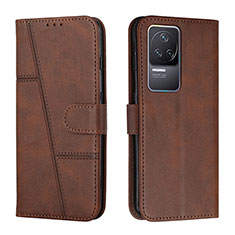 Coque Portefeuille Livre Cuir Etui Clapet Y01X pour Xiaomi Redmi K50 5G Marron