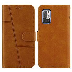 Coque Portefeuille Livre Cuir Etui Clapet Y01X pour Xiaomi Redmi Note 10 5G Brun Clair