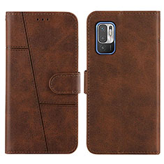 Coque Portefeuille Livre Cuir Etui Clapet Y01X pour Xiaomi Redmi Note 10 5G Marron