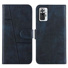 Coque Portefeuille Livre Cuir Etui Clapet Y01X pour Xiaomi Redmi Note 10 Pro Max Bleu