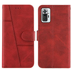 Coque Portefeuille Livre Cuir Etui Clapet Y01X pour Xiaomi Redmi Note 10 Pro Max Rouge