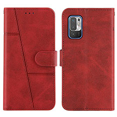 Coque Portefeuille Livre Cuir Etui Clapet Y01X pour Xiaomi Redmi Note 10T 5G Rouge