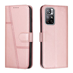 Coque Portefeuille Livre Cuir Etui Clapet Y01X pour Xiaomi Redmi Note 11 5G Or Rose