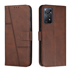 Coque Portefeuille Livre Cuir Etui Clapet Y01X pour Xiaomi Redmi Note 11 Pro 5G Marron