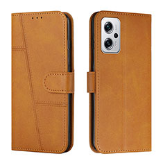 Coque Portefeuille Livre Cuir Etui Clapet Y01X pour Xiaomi Redmi Note 11T Pro 5G Brun Clair