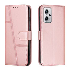 Coque Portefeuille Livre Cuir Etui Clapet Y01X pour Xiaomi Redmi Note 11T Pro 5G Or Rose