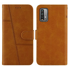 Coque Portefeuille Livre Cuir Etui Clapet Y01X pour Xiaomi Redmi Note 9 4G Brun Clair