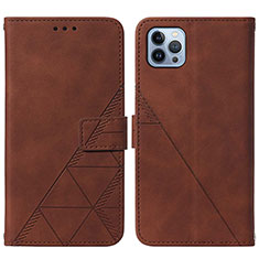 Coque Portefeuille Livre Cuir Etui Clapet Y02B pour Apple iPhone 13 Pro Marron