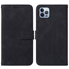 Coque Portefeuille Livre Cuir Etui Clapet Y02B pour Apple iPhone 13 Pro Max Noir