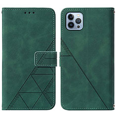 Coque Portefeuille Livre Cuir Etui Clapet Y02B pour Apple iPhone 13 Pro Max Vert