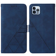 Coque Portefeuille Livre Cuir Etui Clapet Y02B pour Apple iPhone 14 Pro Max Bleu