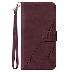 Coque Portefeuille Livre Cuir Etui Clapet Y02B pour Google Pixel 8 5G Vin Rouge