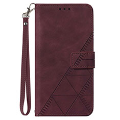 Coque Portefeuille Livre Cuir Etui Clapet Y02B pour Google Pixel 8 Pro 5G Vin Rouge