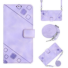 Coque Portefeuille Livre Cuir Etui Clapet Y02B pour Huawei Honor 10X Lite Violet