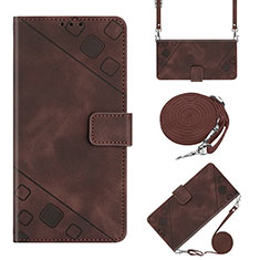 Coque Portefeuille Livre Cuir Etui Clapet Y02B pour Motorola Moto E32s Marron