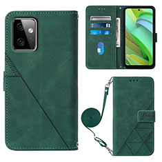 Coque Portefeuille Livre Cuir Etui Clapet Y02B pour Motorola Moto G Power 5G (2023) Vert