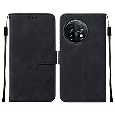 Coque Portefeuille Livre Cuir Etui Clapet Y02B pour OnePlus 11 5G Noir