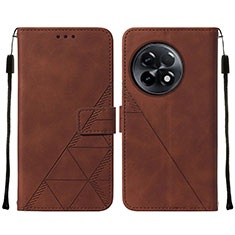 Coque Portefeuille Livre Cuir Etui Clapet Y02B pour OnePlus Ace 2 5G Marron