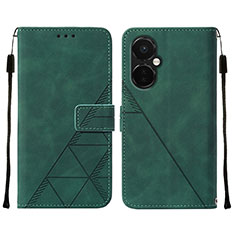 Coque Portefeuille Livre Cuir Etui Clapet Y02B pour OnePlus Nord CE 3 5G Vert