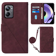 Coque Portefeuille Livre Cuir Etui Clapet Y02B pour Realme 10 Pro 5G Rouge