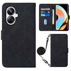 Coque Portefeuille Livre Cuir Etui Clapet Y02B pour Realme 10 Pro+ Plus 5G Noir