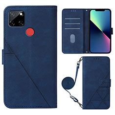 Coque Portefeuille Livre Cuir Etui Clapet Y02B pour Realme 7i RMX2193 Bleu