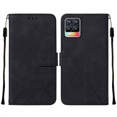 Coque Portefeuille Livre Cuir Etui Clapet Y02B pour Realme 8 Pro Noir