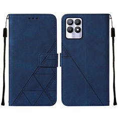 Coque Portefeuille Livre Cuir Etui Clapet Y02B pour Realme 8i Bleu