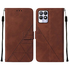 Coque Portefeuille Livre Cuir Etui Clapet Y02B pour Realme 8i Marron