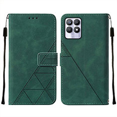 Coque Portefeuille Livre Cuir Etui Clapet Y02B pour Realme 8i Vert