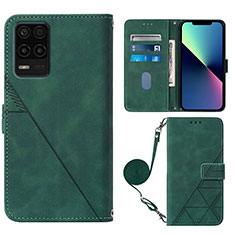 Coque Portefeuille Livre Cuir Etui Clapet Y02B pour Realme 9 5G India Vert