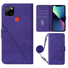 Coque Portefeuille Livre Cuir Etui Clapet Y02B pour Realme C25S Violet