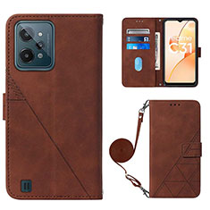 Coque Portefeuille Livre Cuir Etui Clapet Y02B pour Realme C31 Marron