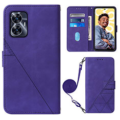 Coque Portefeuille Livre Cuir Etui Clapet Y02B pour Realme C55 Violet