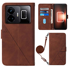 Coque Portefeuille Livre Cuir Etui Clapet Y02B pour Realme GT Neo5 240W 5G Marron