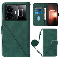 Coque Portefeuille Livre Cuir Etui Clapet Y02B pour Realme GT Neo5 240W 5G Vert