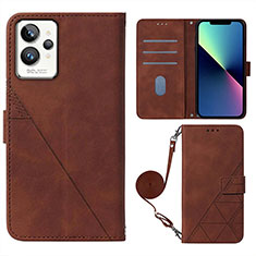 Coque Portefeuille Livre Cuir Etui Clapet Y02B pour Realme GT2 Pro 5G Marron