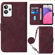 Coque Portefeuille Livre Cuir Etui Clapet Y02B pour Realme GT2 Pro 5G Rouge