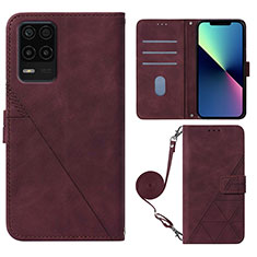 Coque Portefeuille Livre Cuir Etui Clapet Y02B pour Realme Narzo 30 5G Rouge