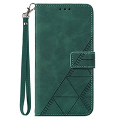 Coque Portefeuille Livre Cuir Etui Clapet Y02B pour Samsung Galaxy A03 Core Vert