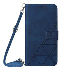 Coque Portefeuille Livre Cuir Etui Clapet Y02B pour Samsung Galaxy S21 5G Bleu