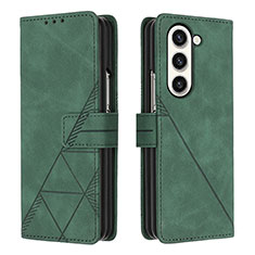 Coque Portefeuille Livre Cuir Etui Clapet Y02B pour Samsung Galaxy Z Fold5 5G Vert