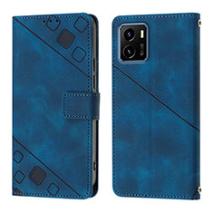 Coque Portefeuille Livre Cuir Etui Clapet Y02B pour Vivo iQOO U5x Bleu