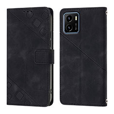 Coque Portefeuille Livre Cuir Etui Clapet Y02B pour Vivo iQOO U5x Noir