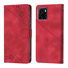 Coque Portefeuille Livre Cuir Etui Clapet Y02B pour Vivo iQOO U5x Rouge