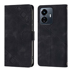 Coque Portefeuille Livre Cuir Etui Clapet Y02B pour Vivo iQOO Z6 Lite 5G Noir