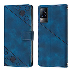 Coque Portefeuille Livre Cuir Etui Clapet Y02B pour Vivo V21e 4G Bleu