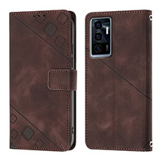 Coque Portefeuille Livre Cuir Etui Clapet Y02B pour Vivo V23e 5G Marron