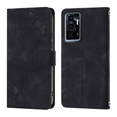 Coque Portefeuille Livre Cuir Etui Clapet Y02B pour Vivo V23e 5G Noir